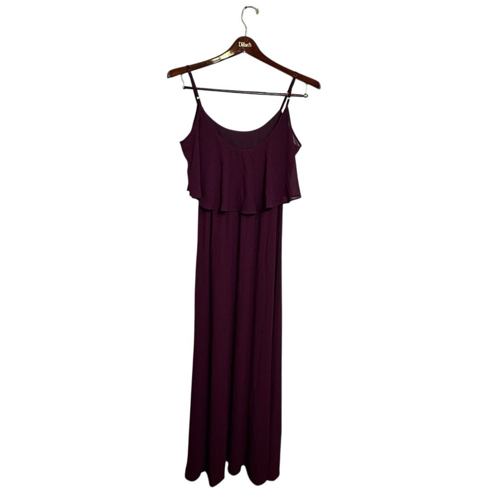 Show Me Your Mumu Plum Caitlin Ruffle Maxi Dress Size Medium Bridesmaid Wedding